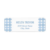 青い格子状のシンプル差戻し住所ラベル ラベル (正面)