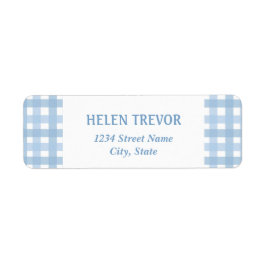 青い格子状のシンプル差戻し住所ラベル ラベル