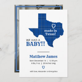 青い格子縞がテキサス州縦写真 案内状