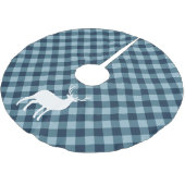 青い格子縞と白い牡鹿 |休日 ブラッシュドポリエステルツリースカート (アングル)