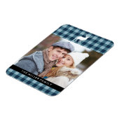 青い格子縞と白い牡鹿 |休日 マグネット (左側)