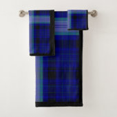 青い格子縞の浴室タオルセット バスタオルセット (インサイチュ)