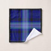 青い格子縞の浴室タオルセット バスタオルセット (ウォッシュタオル)