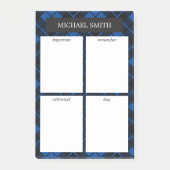 青い格子縞4カテゴリのタスク一覧 ポストイット (正面)