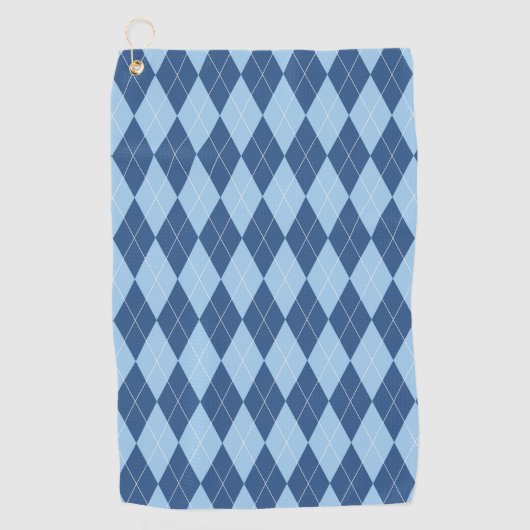 青い格子縞 ゴルフタオル (正面)