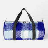 青い格子縞 ダッフルバッグ (裏面)