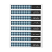 青い格子縞 | ホリデー ラップアラウンドラベル (シート)