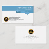 青い案内標識のスタイリッシュで創造的な兵站学 名刺 (正面/裏面)