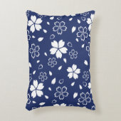 青い桜パターン アクセントクッション (正面(垂直))