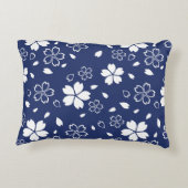 青い桜パターン アクセントクッション (裏面)