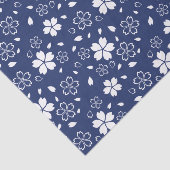 青い桜パターン 薄葉紙 (詳細)