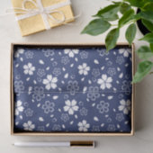 青い桜パターン 薄葉紙 (ギフト)