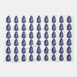 青い梨模様 キッチンタオル