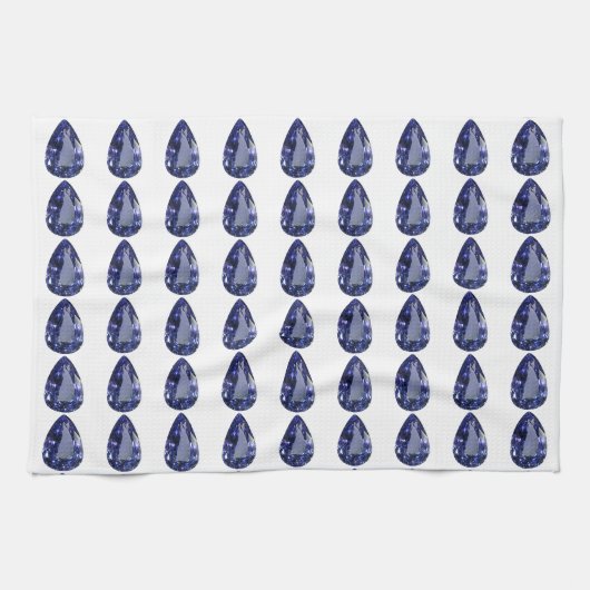 青い梨模様 キッチンタオル (横)