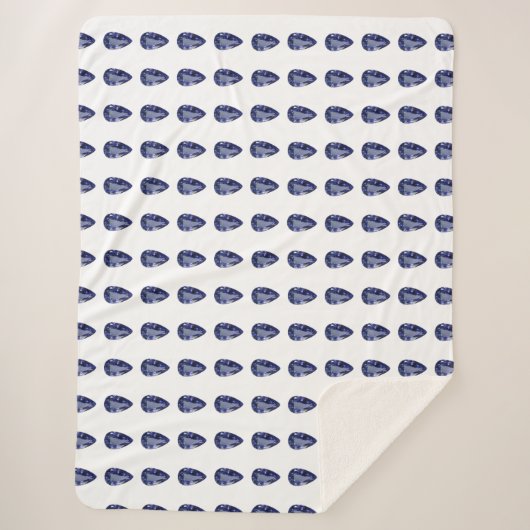 青い梨模様 シェルパブランケット (正面)