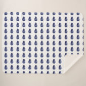 青い梨模様 シェルパブランケット (正面(横))