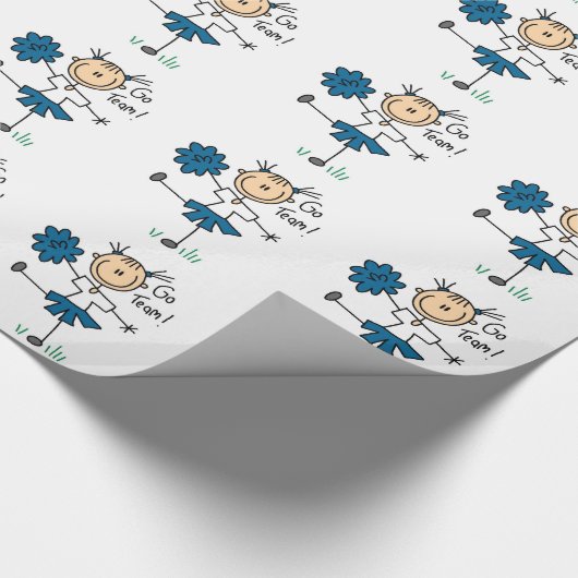青い棒の姿のチアリーダーの包装紙 ラッピングペーパー (角)