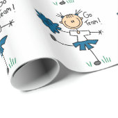 青い棒の姿のチアリーダーの包装紙 ラッピングペーパー (ロールコーナー)