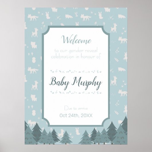 青い森のクリッタージェンダーが歓迎のサインを明らかにする ポスター (正面)