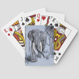 青い森の中を歩くゾウ トランプ