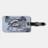 青い森の中を歩くゾウ ラゲッジタグ (裏面横)