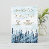 青い森の水彩画 Save The Date 招待状 (スタンド正面)