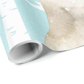 青い森の羊に花を咲かせる幸せな動物 ラッピングペーパー (ロールコーナー)