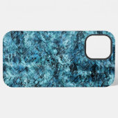 青い森の雪原または破損ガラス風デザイン iPhoneケース (裏面横)