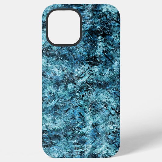 青い森の雪原または破損ガラス風デザイン iPhoneケース (裏面)