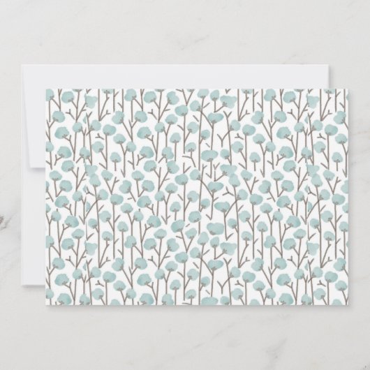 青い森林子ヒツジのベビーシャワーの招待状カード 招待状 (裏面)