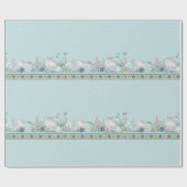 青い森林子ヒツジの包装紙 ラッピングペーパー (フラット)