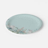 青い森林子ヒツジの紙皿7つ ペーパープレート (アングル)