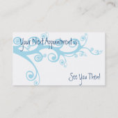 青い椅子のサロンのためのAshley 予約カード (裏面)