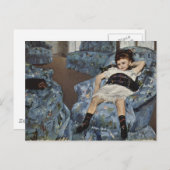 青い椅子の少女、メリー・カサット ポストカード (正面/裏面)