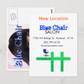 青い椅子の移動カード ポストカード (正面/裏面)