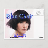 青い椅子の移動カード ポストカード (裏面)