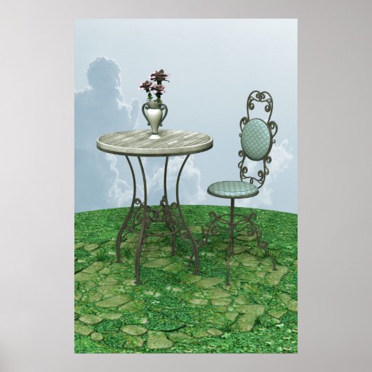 青い椅子 ポスター (正面)