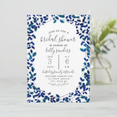 青い植物のブライダルシャワー 招待状 (スタンド正面)