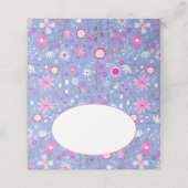 青い植物モダンの野草の花柄 プレイスカード (外部開封)