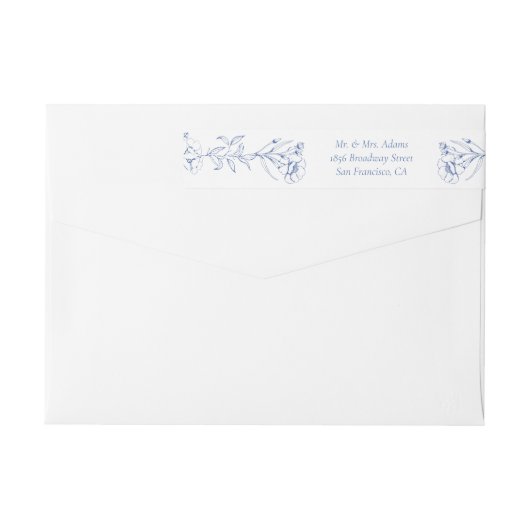 青い植物体ビクトリアンの事前対応リターン ラップアラウンドラベル (裏面)