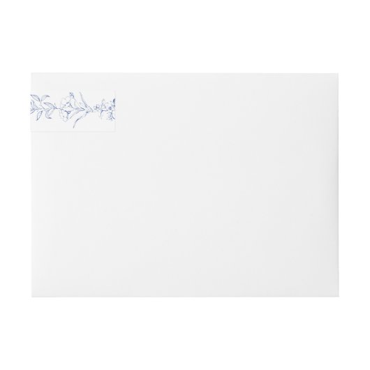 青い植物体ビクトリアンの事前対応リターン ラップアラウンドラベル (正面)