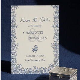 青い植物性のヴィン縁どテージ結婚式 セーブザデート