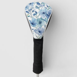 青い植物画ボタニカル フラワーガーデン ゴルフヘッドカバー