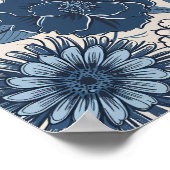 青い植物花：エレガントフローラ芸術 ポスター (角)