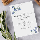 青い植物葬式ありがとう サンキューカード