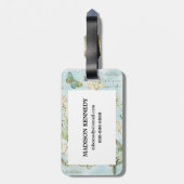 青い植物 ラゲッジタグ (裏面縦)