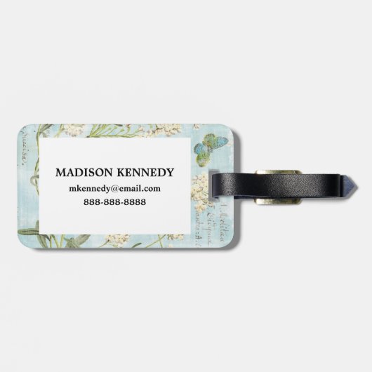 青い植物 ラゲッジタグ (裏面横)