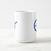 青い検索用拡大鏡 コーヒーマグカップ (中央)