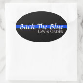 青い楕円形のバンパーステッカーを裏返す 楕円形シール (バッグ)