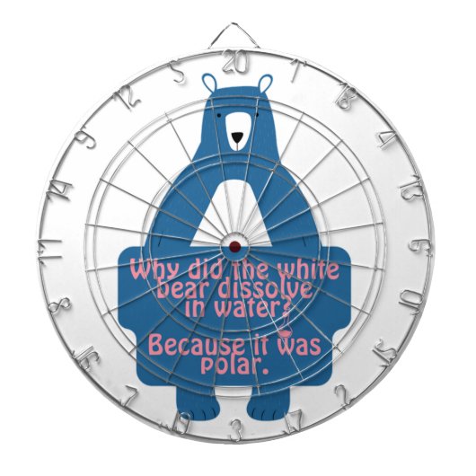 青い極熊の化学おもしろいジョーク ダーツボード (正面)